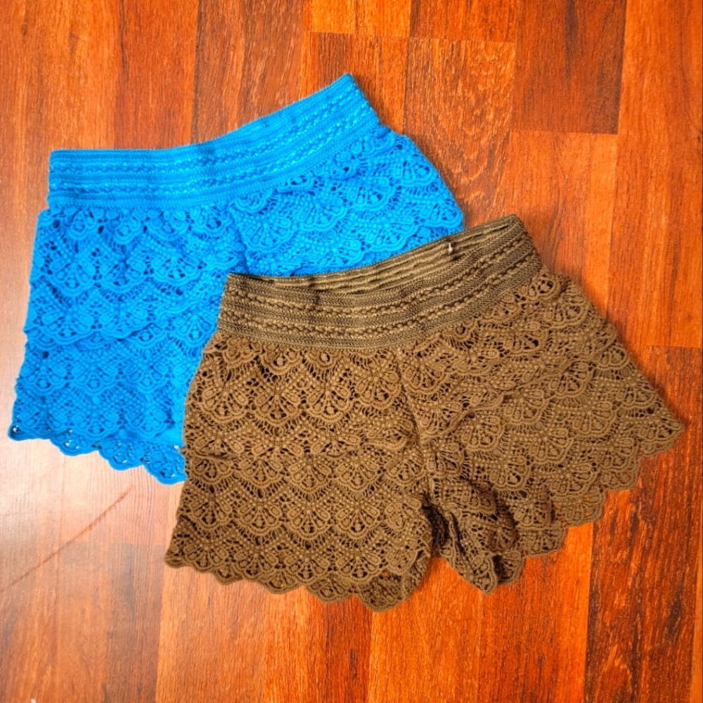 Justice Crochet Tiered Shorts (set of 2)